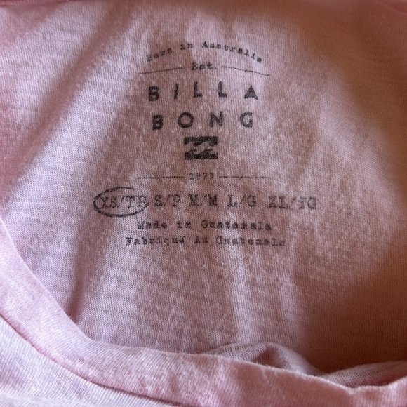 light pink floral billabong graphic tee, size xs - Picture 2 of 2